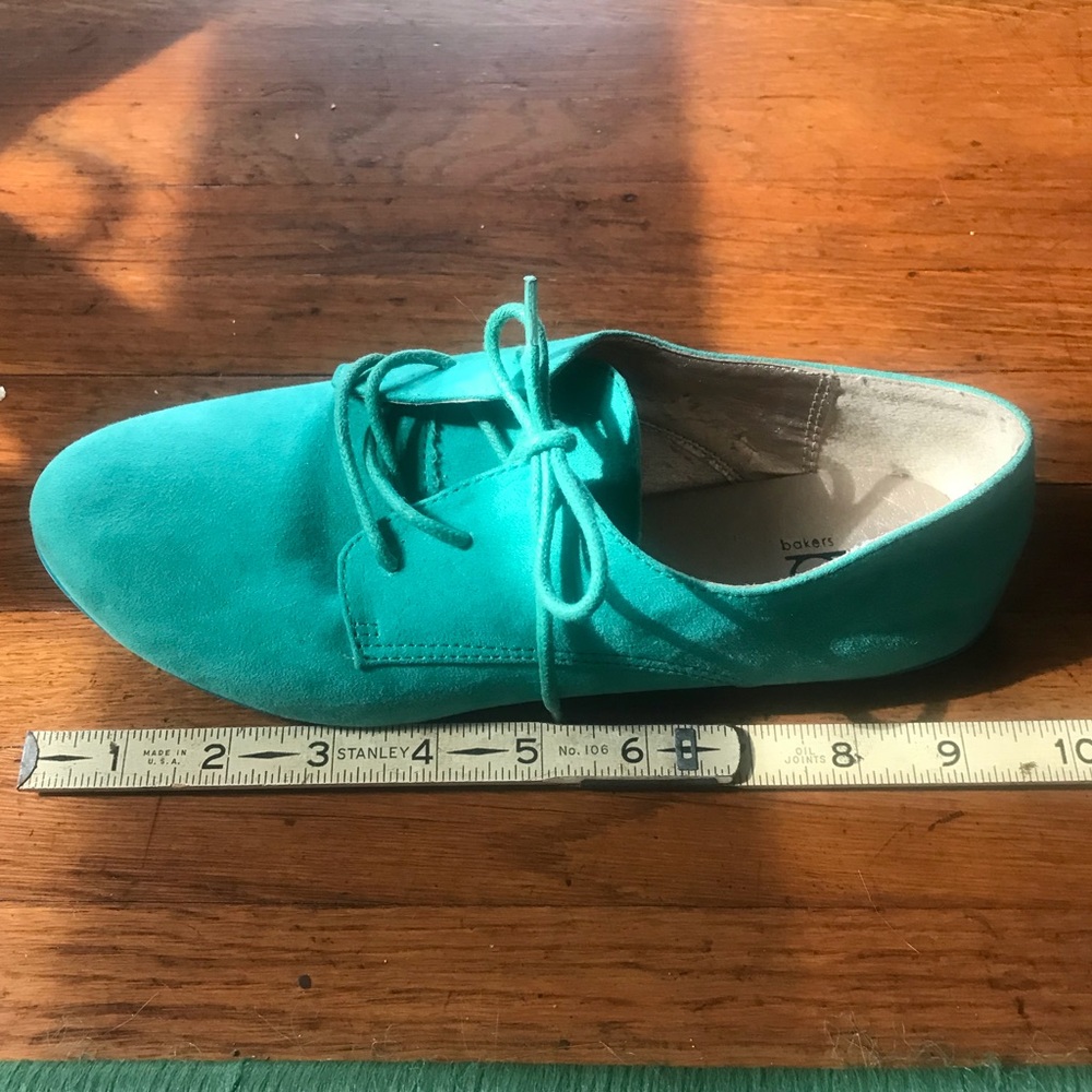 Bakers suede oxford shoe lace up green teal 6 1/2 - Picture 6 of 7